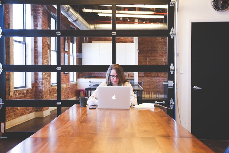 Business Woman Climbing the Corporate Ladder