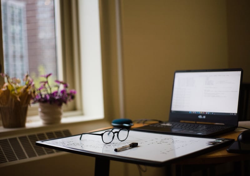 Laptop on a desk